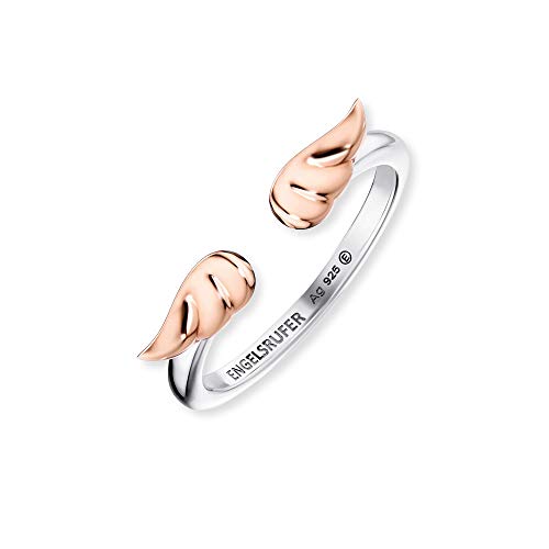 Engelsrufer Damen-Ring Offen mit Flügeln aus Sterling-Silber in der Farbe Bicolor, Größe: 17,2 mm, ERR-LILWING-BICOR von Engelsrufer