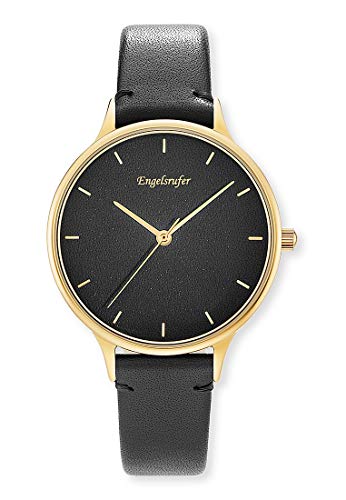 Engelsrufer ERWA-COLOUR-LBK2 Damen-Uhr Colour Analog Quarz Gold Schwarz von Engelsrufer