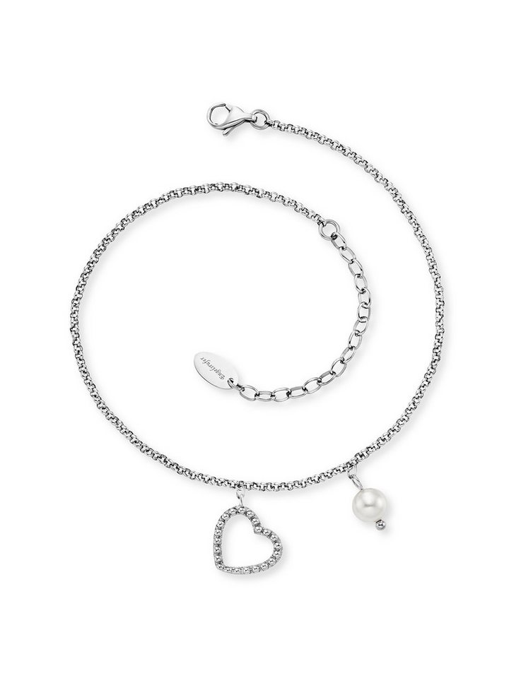 Engelsrufer Fußkette Herz, Made in Germany - mit Süßwasserzuchtperle von Engelsrufer