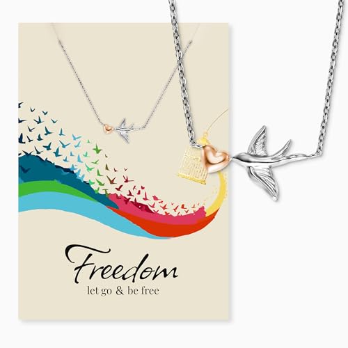 Engelsrufer Grußkarte Freedom mit Halskette Edelstahl Bicolor – Freiheit verschenken – Symbolisches Geschenk mit Kette & Karte von Engelsrufer