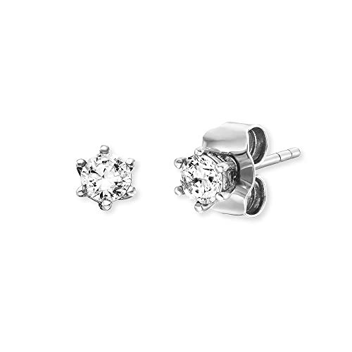 Engelsrufer Keep it so simple Damen Ohrstecker Shiny aus Sterling Silber mit Zirkonia - nickelfrei - Größe: 4mm von Engelsrufer