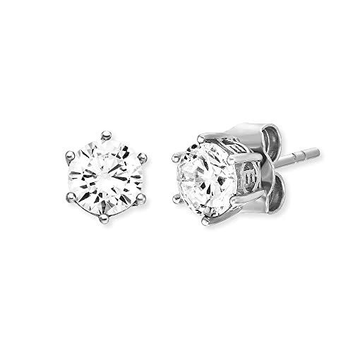 Engelsrufer Keep it so simple Damen Ohrstecker Shiny aus Sterling Silber mit Zirkonia - nickelfrei - Größe: 6mm von Engelsrufer