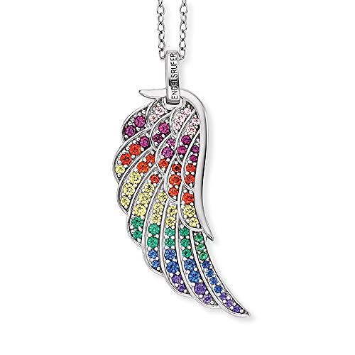 Engelsrufer 925 Silber Damen-Kette mit Flügel mit multicolor Zirkonia, ERN-WING-ZIM von Engelsrufer