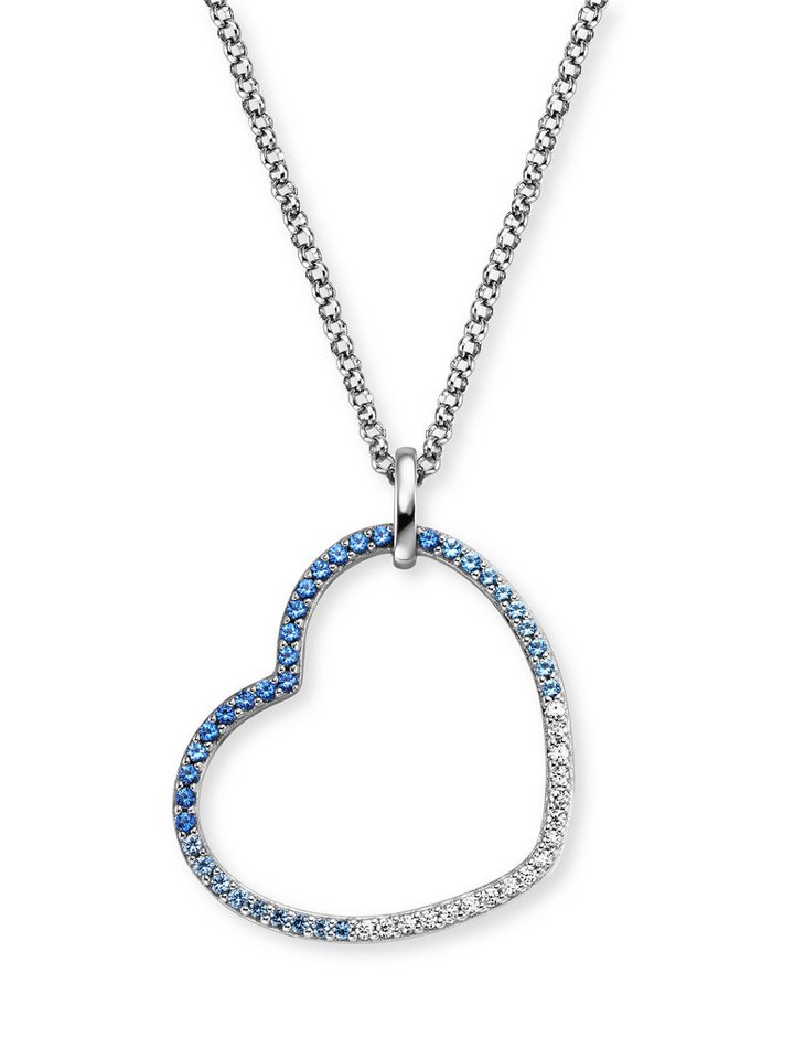 Engelsrufer Kette mit Anhänger Herz Ocean Shade, ERN-HEARTOCEAN-ZIM, ERN-HEARTSHADE-ZIM, Made in Germany - mit Zirkonia (synth) von Engelsrufer
