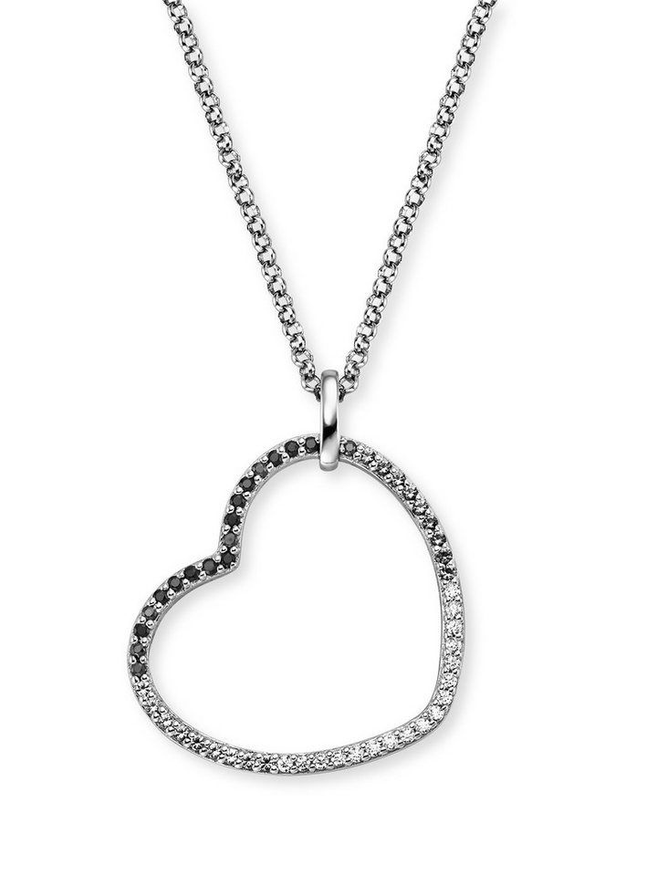 Engelsrufer Kette mit Anhänger Herz Ocean Shade, Made in Germany - mit Zirkonia (synth) von Engelsrufer