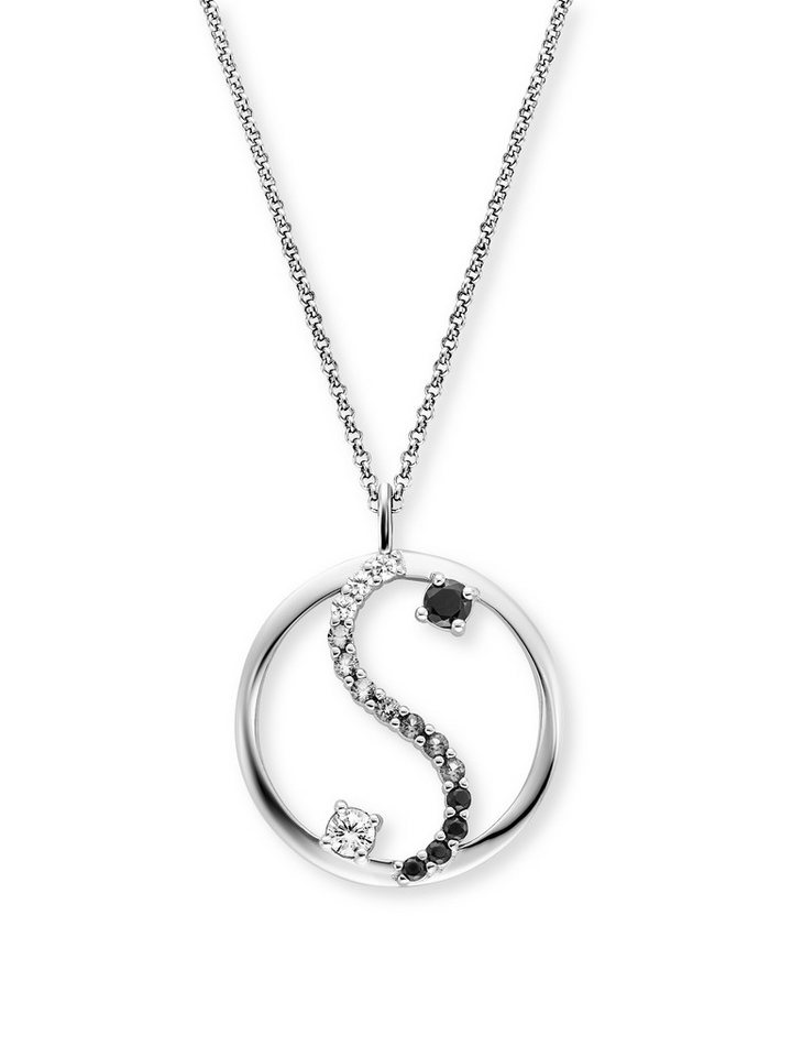 Engelsrufer Kette mit Anhänger Yin Yang Balance, ERN-YIYABAL-16-ZI, Made in Germany - mit Zirkonia (synth) von Engelsrufer