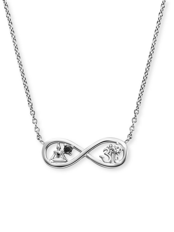Engelsrufer Kette mit Anhänger Yin Yang Infinity Buddha und Om, Made in Germany - mit Zirkonia (synth) von Engelsrufer