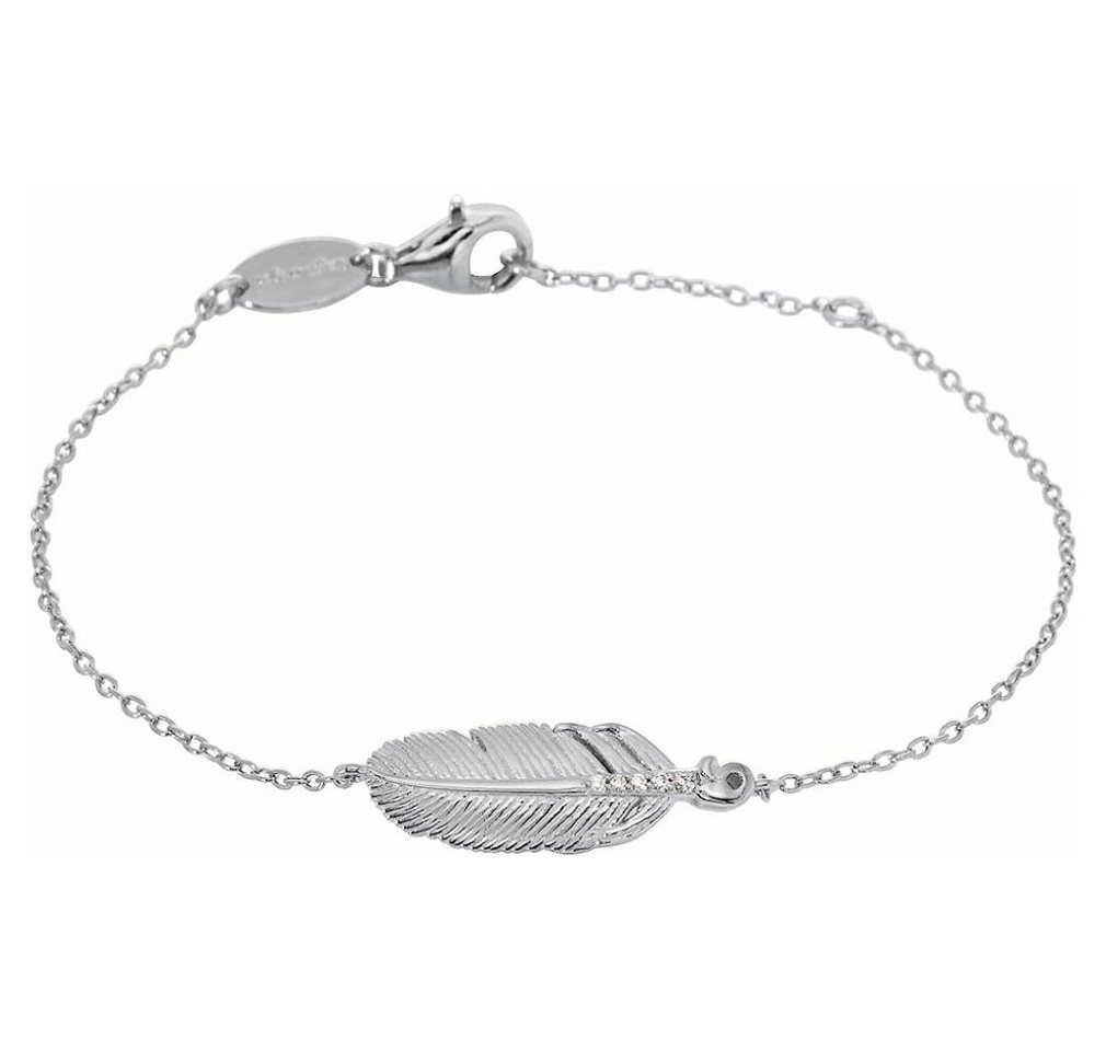 Engelsrufer Kette mit Einhänger Silver feather bracelet with zircons ERB-LILFEDER-ZI von Engelsrufer