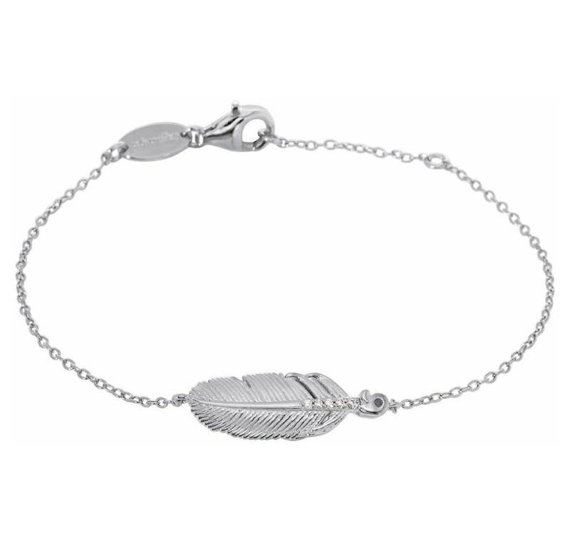 Engelsrufer Kette mit Einhänger Silver feather bracelet with zircons ERB-LILFEDER-ZI von Engelsrufer