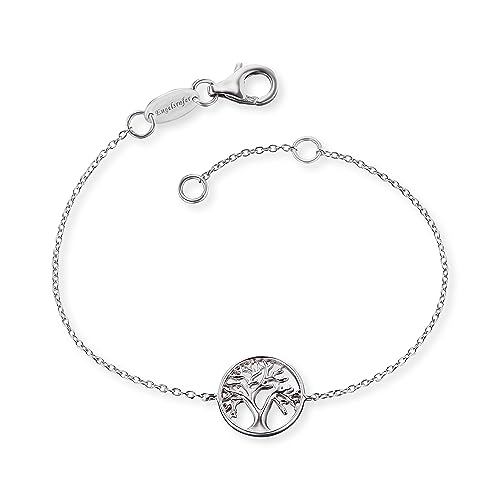 Engelsrufer Damen Armband aus Sterling Silber und Lebensbaum Anhänger silber - Karabinerverschluss - in zwei Längen verstellbar - nickelfrei von Engelsrufer