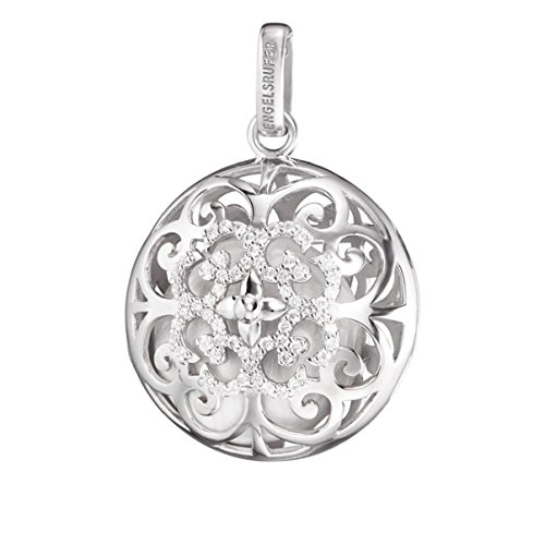 Engelsrufer Luna Anhänger für Damen mit Perlmutt Klanglinse 925er-Sterlingsilber Weiße Zirkonia Größe 30 mm von Engelsrufer