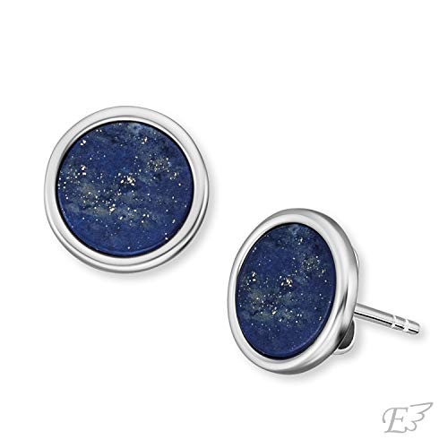 Engelsrufer Damen Ohrstecker Creole aus Sterling Silber mit Lapislazuli Kraftstein, Steckverschluss, nickelfrei, Allergiker geeignet von Engelsrufer