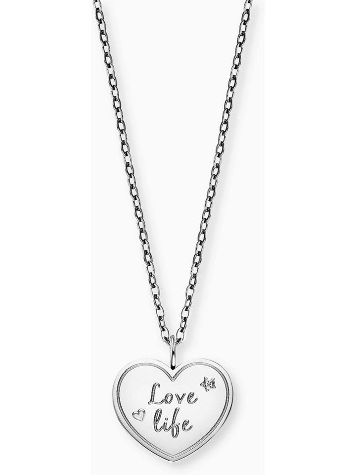 Engelsrufer Silberkette Engelsrufer Damen-Kette Edelstahl 1 Zirkonia Herz von Engelsrufer