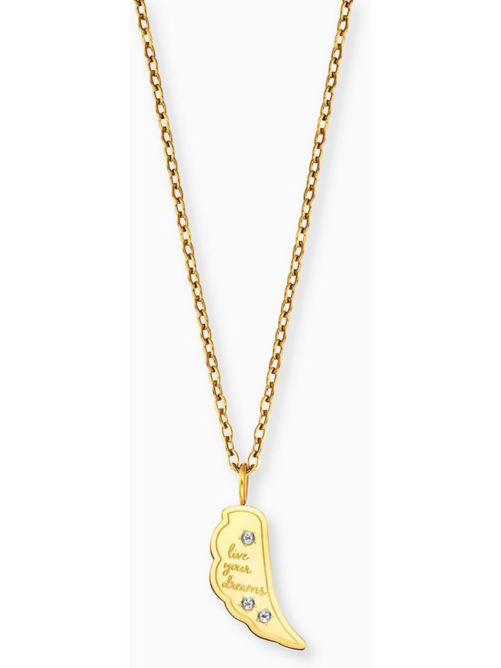 Engelsrufer Silberkette Engelsrufer Damen-Kette Edelstahl 3 Zirkonia von Engelsrufer