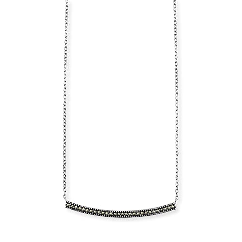 Engelsrufer Damen Halskette aus Sterling Silber und Steg Anhänger - besetzt mit 28 Markasit Steinen - Karabinerverschluss - in zwei Längen verstellbar - nickelfrei von Engelsrufer