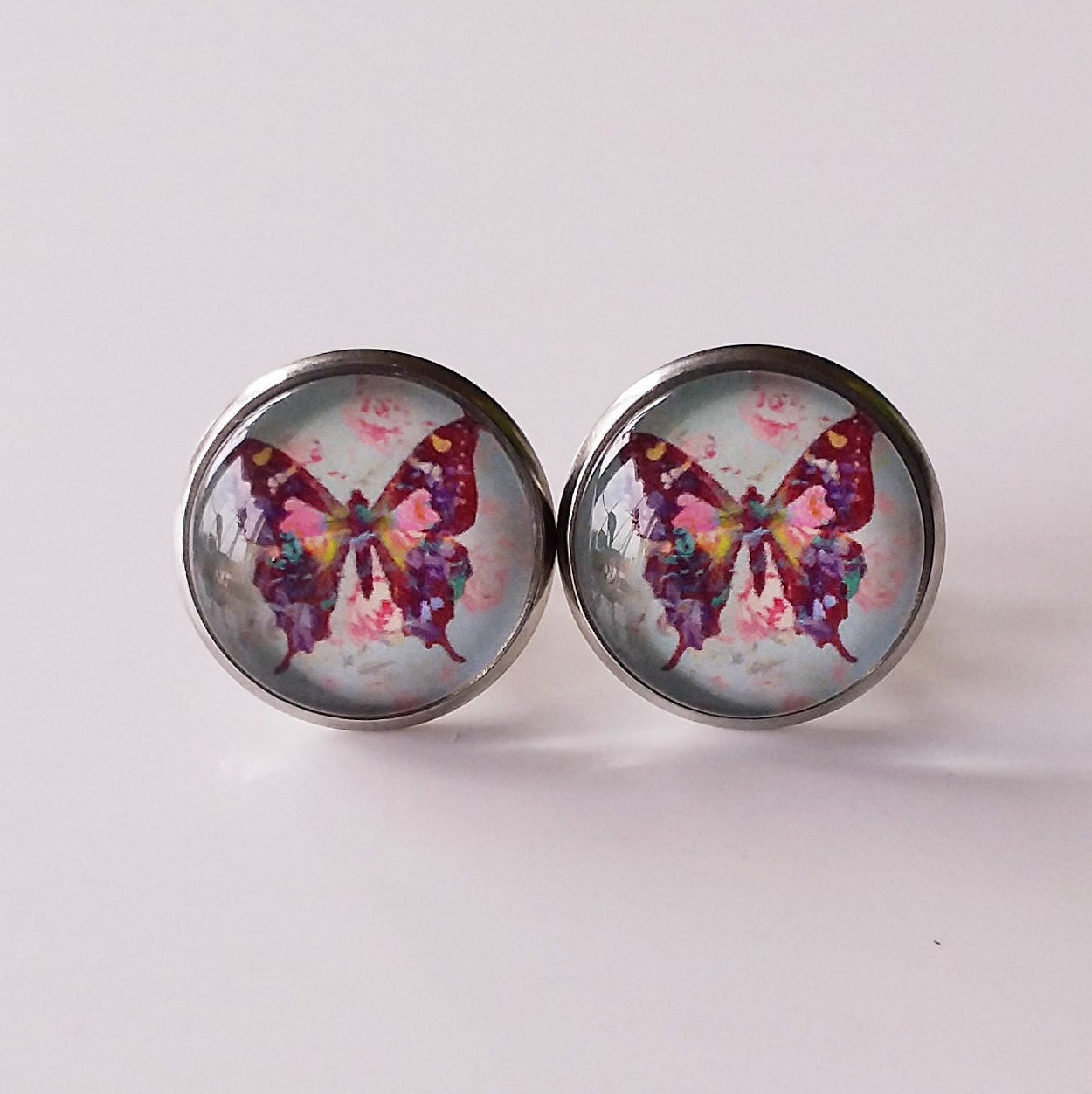 Schmetterling Ohrstecker/Butterfly /Edelstahl/ Stainless Steel/ Rosa/ Lila/Grün/ Geschenk Schmetterling Ohrstecker/Butterfly /Edelstahl/ Stainless Steel/ Rosa/ Lila/Grün/ Geschenk von Engelswunsch