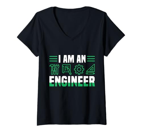 Damen I Am An Engineer Engineering Humor Design T-Shirt mit V-Ausschnitt von Engineer Nerd STEM Logic Men Women Kids