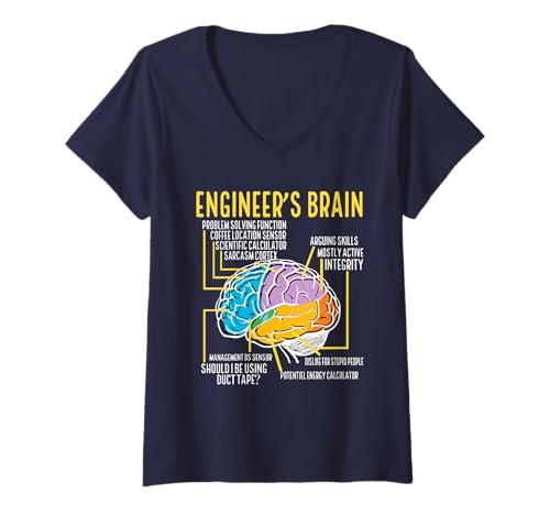 Damen Engineer's Brain Lustige Ingenieurspiele Process Chemical Ci T-Shirt mit V-Ausschnitt Damen Engineer's Brain Lustige Ingenieurspiele Process Chemical Ci T-Shirt mit V-Ausschnitt von Engineer's Brain Funny Engineering Games Process C