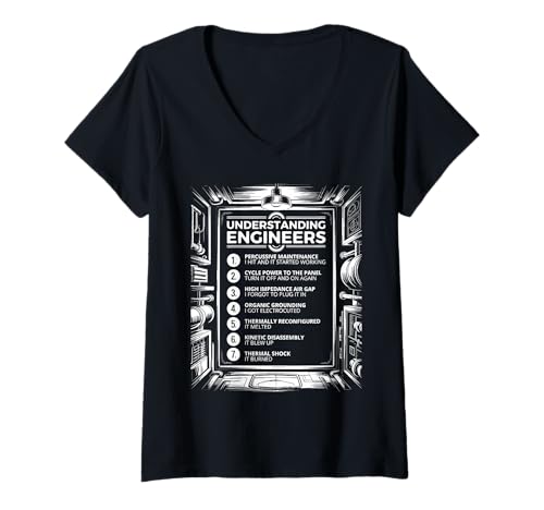 Damen Understanding Engineers Technischer Jargon STEM Humor T-Shirt mit V-Ausschnitt Damen Understanding Engineers Technischer Jargon STEM Humor T-Shirt mit V-Ausschnitt von Engineering Quotes Fun Workplace Humor STEM