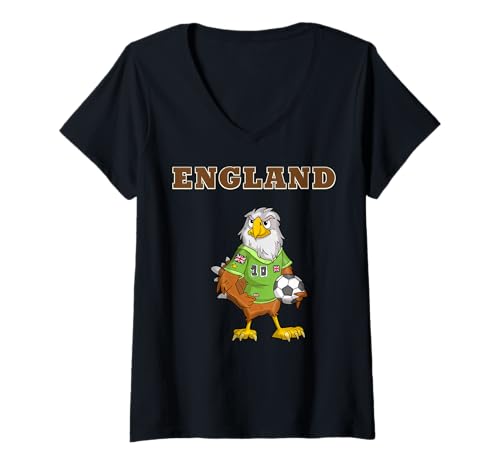Damen England Fan Vogel T-Shirt mit V-Ausschnitt Damen England Fan Vogel T-Shirt mit V-Ausschnitt von England Fans