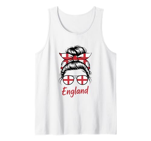 England Messy Bun Girl Woman Pride Tank Top England Messy Bun Girl Woman Pride Tank Top von England Flag English Roots