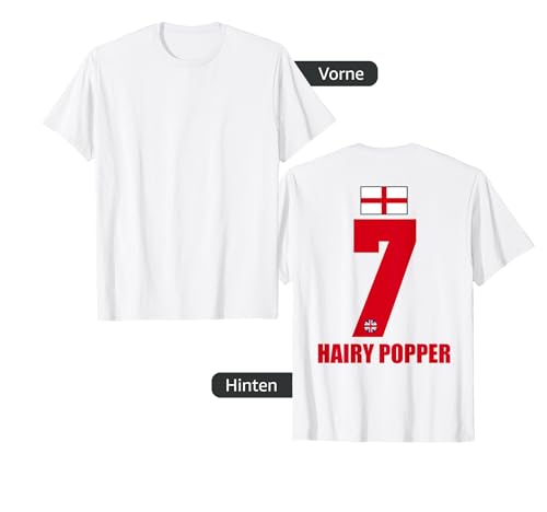 England Sauf Trikot Herren Hairy Popper Saufnamen T-Shirt von England Sauf Trikot - England Trikot Merch