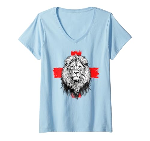 Damen Stolz auf Englische Grunge-Flagge T-Shirt mit V-Ausschnitt Damen Stolz auf Englische Grunge-Flagge T-Shirt mit V-Ausschnitt von English British Flag Celebrate British Heritage