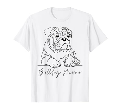 Englische Bulldogge, Mama, Bulldogge, Mutter, niedlich, Linienkunst, künstlerisch T-Shirt Englische Bulldogge, Mama, Bulldogge, Mutter, niedlich, Linienkunst, künstlerisch T-Shirt von English Bulldog Lover Beautiful Dog Gift Design