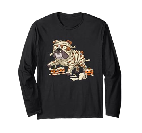 Englische Bulldogge Mumie Kürbis Halloween Kinder Herren Damen Langarmshirt Englische Bulldogge Mumie Kürbis Halloween Kinder Herren Damen Langarmshirt von English Bulldog Lovers Halloween Outfits Boy Girl