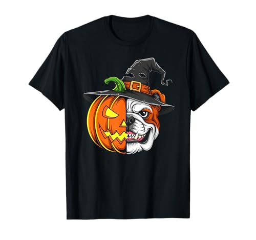 Englische Bulldogge Kürbis Jack O Laterne Halloween Herren Damen T-Shirt von English Bulldog Lovers Halloween Pumpkin Outfits