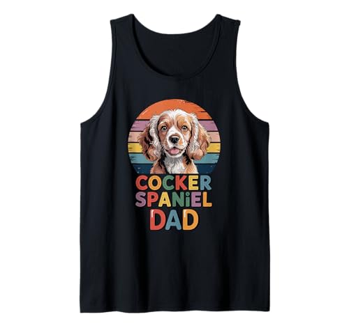 Herren Retro Sunset Cocker Spaniel Dad Tank Top von English Cocker Spaniel Lover Gifts