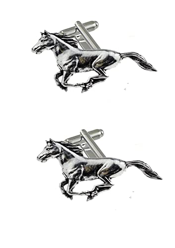 English Pewter Bijouterie Manschettenknöpfe Pferd (mit Geschenkbox), Metall von English Pewter Bijouterie