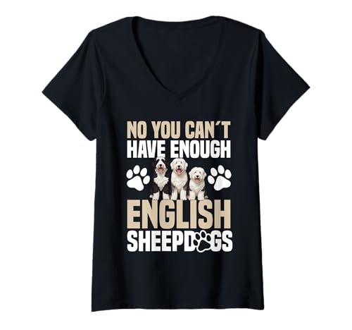 Damen Hundebesitzer Englischer Schäferhund Liebhaber von Enough English Sheepdog T-Shirt mit V-Ausschnitt Damen Hundebesitzer Englischer Schäferhund Liebhaber von Enough English Sheepdog T-Shirt mit V-Ausschnitt von English Sheepdog Clothing For Dog Enthusiast