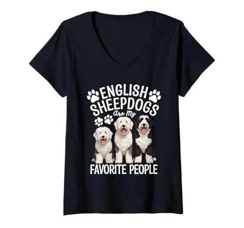 Damen Hundebesitzer Englischer Schäferhundliebhaber Lieblings-Englischer Schäferhund T-Shirt mit V-Ausschnitt Damen Hundebesitzer Englischer Schäferhundliebhaber Lieblings-Englischer Schäferhund T-Shirt mit V-Ausschnitt von English Sheepdog Clothing For Dog Enthusiast