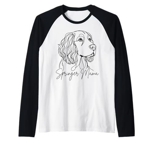 Englischer Springspaniel Mama Springer Mama Line Art Artistic Raglan von English Springer Spaniel Lover Funny Gift Design