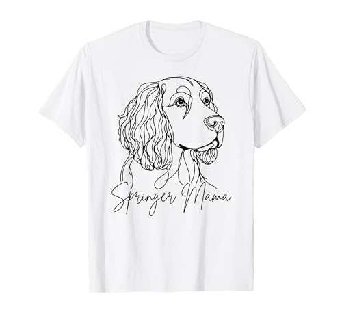 Englischer Springspaniel Mama Springer Mama Line Art Artistic T-Shirt von English Springer Spaniel Lover Funny Gift Design