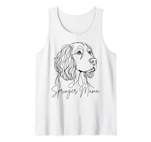 Englischer Springspaniel Mama Springer Mama Line Art Artistic Tank Top von English Springer Spaniel Lover Funny Gift Design