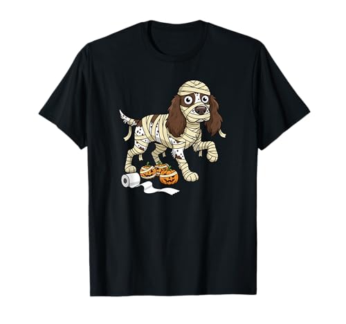 English Springer Spaniel Mummy Kürbis Halloween Herren Damen T-Shirt von English Springer Spaniel Lovers Halloween Outfits