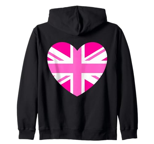 Rosa Britische Flagge Union Jack Herz Rosa Mädchen Damen Frauen Kapuzenjacke Rosa Britische Flagge Union Jack Herz Rosa Mädchen Damen Frauen Kapuzenjacke von English Women Unite Celebrate British Ladies Pink