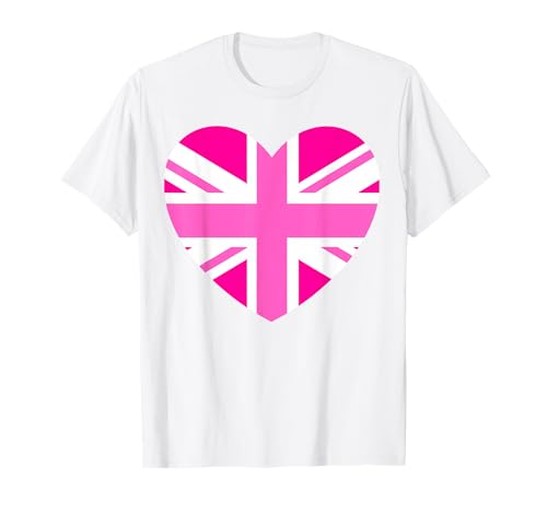 Rosa Britische Flagge Union Jack Herz Rosa Mädchen Damen Frauen T-Shirt Rosa Britische Flagge Union Jack Herz Rosa Mädchen Damen Frauen T-Shirt von English Women Unite Celebrate British Ladies Pink