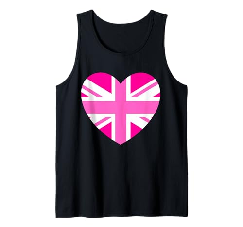 Rosa Britische Flagge Union Jack Herz Rosa Mädchen Damen Frauen Tank Top Rosa Britische Flagge Union Jack Herz Rosa Mädchen Damen Frauen Tank Top von English Women Unite Celebrate British Ladies Pink