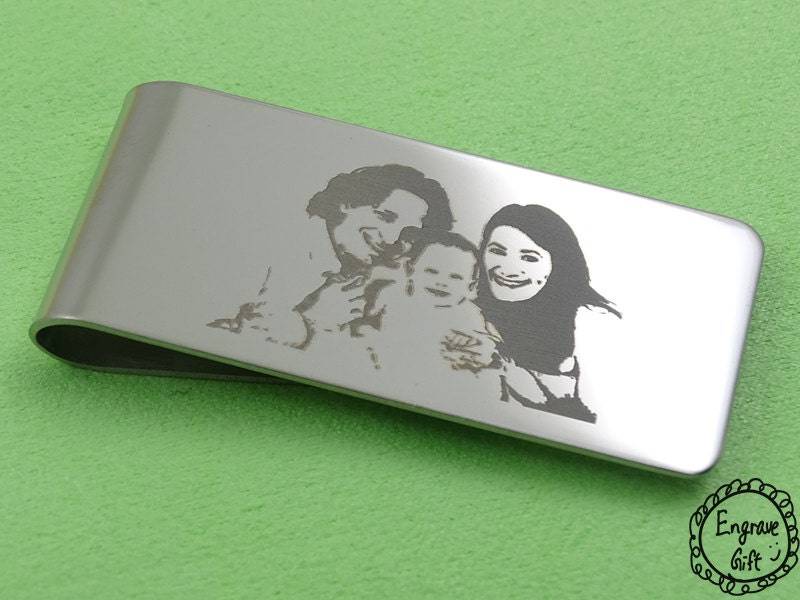 Familienfoto Gedenk Geldklammer Lesezeichen - Edelstahl Benutzerdefinierte Und Personalisierte Gravur Verfügbar von EngraveGift
