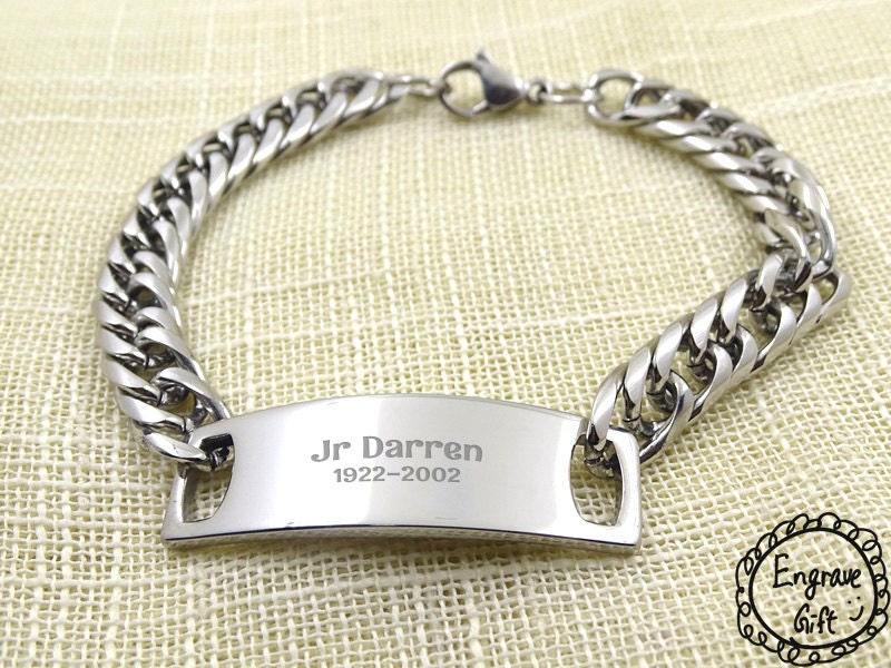 Personalisierte Gravieren Männer Arc Kettenarmband 316L Edelstahl Echte Handschrift Zeichnung Logo Text Personalisierte Gravieren Männer Arc Kettenarmband 316L Edelstahl Echte Handschrift Zeichnung Logo Text von EngraveGift