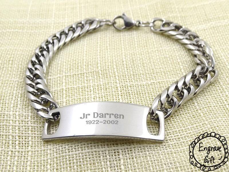 Personalisierte Gravieren Männer Arc Kettenarmband 316L Edelstahl Echte Handschrift Zeichnung Logo Text Personalisierte Gravieren Männer Arc Kettenarmband 316L Edelstahl Echte Handschrift Zeichnung Logo Text von EngraveGift