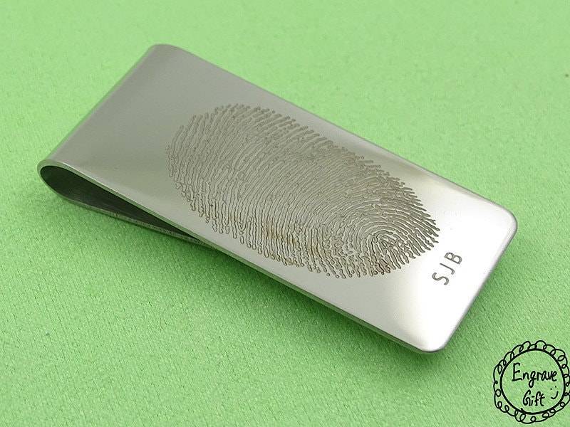 Personalisierter Fingerabdruck Geldscheinklammer - Geschenk Für Männer Väter Und Großväter von EngraveGift