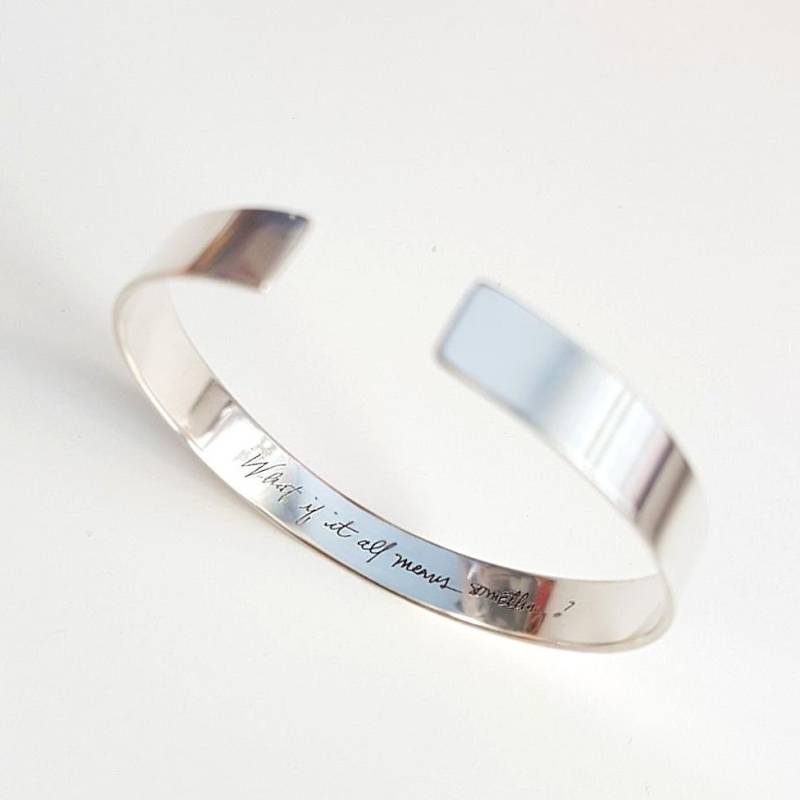 Echte Handschrift Armband Für Sie Sterling Silber Individuelle Gravur Manschette Schmuck Geschenk Mutter Geburtstagsgeschenk von EngravedJewelry