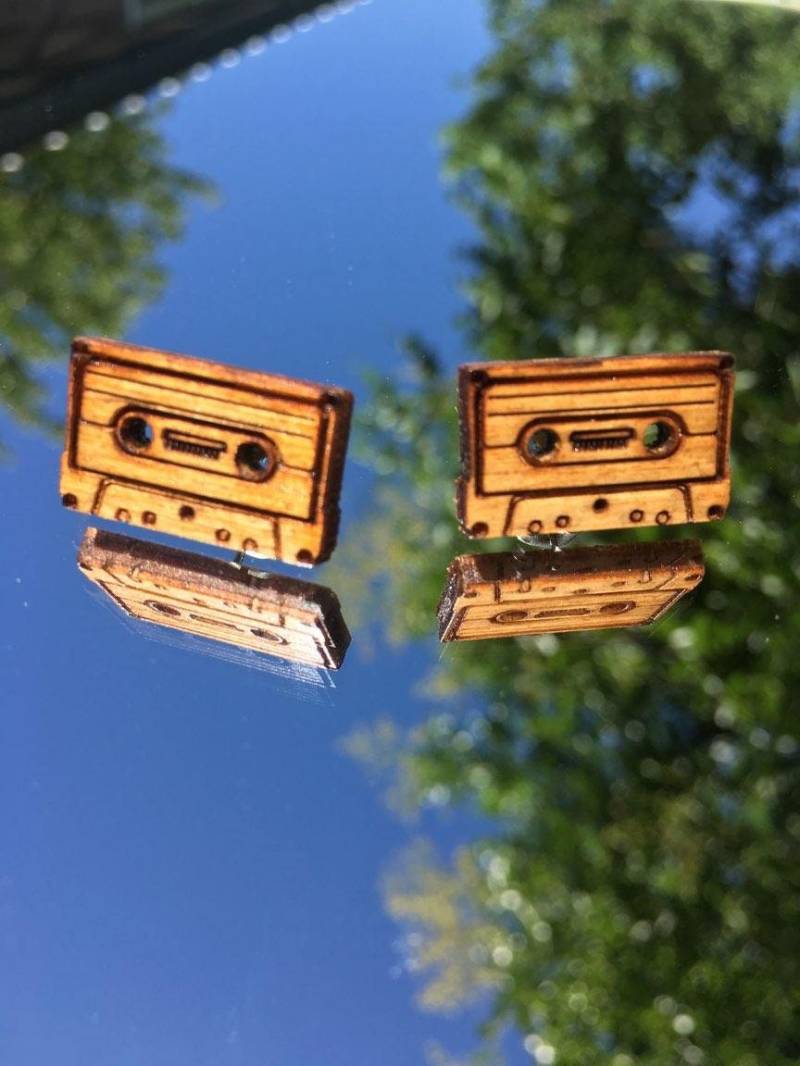 Holz Kassetten Ohrstecker, Ohrringe, Unisex Benutzerdefinierte Holz, Holzpfosten Naturholz Ohrstecker Holz Kassetten Ohrstecker, Ohrringe, Unisex Benutzerdefinierte Holz, Holzpfosten Naturholz Ohrstecker von EngravedLaserDesigns