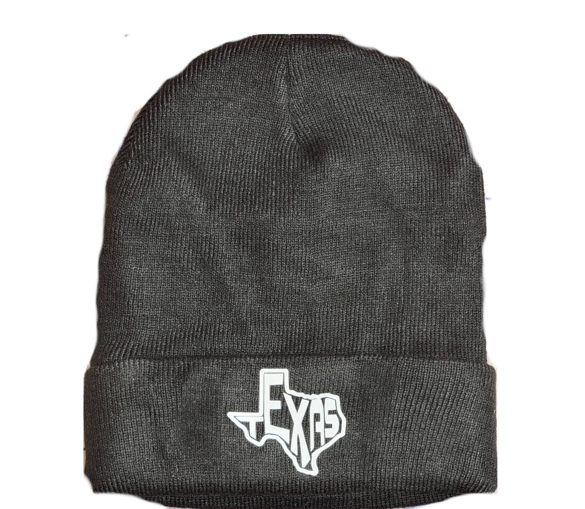 Texas State Beanie Mit Schwarzer Mütze Und Silbernem Reflektierendem Logo Eld Design Exclusive Usa America von EngravedLaserDesigns