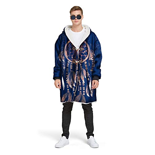 Enhome Hoodie Sweatshirt, Damen Kapuzenpullover Mit Knöpfen Riesen-Sweatshirt, Super weich und bequem, Geeignet für Erwachsene Männer Frauen Jugendliche (Navy blau,XXXL) von Enhome
