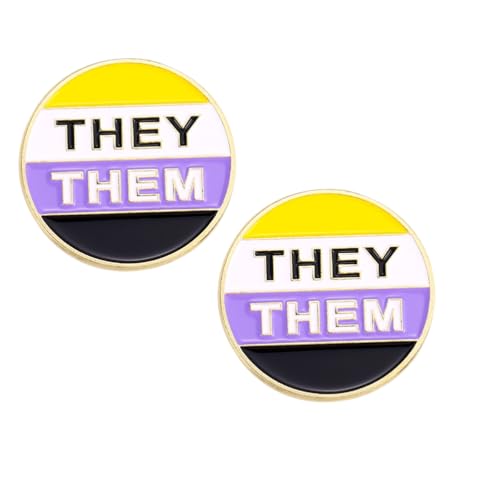 EnigmaGlow They Them Brosche, Anstecker für Damen, Herren, Kleidung, Taschen, Jacken, Hüte, Zubehör, Dekoration, 2 Stück, 3cm, Metall, Kein Edelstein EnigmaGlow They Them Brosche, Anstecker für Damen, Herren, Kleidung, Taschen, Jacken, Hüte, Zubehör, Dekoration, 2 Stück, 3cm, Metall, Kein Edelstein von EnigmaGlow